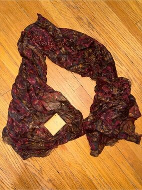 Patricia Nash Burgundy Floral Lightweight Wrap Scarf